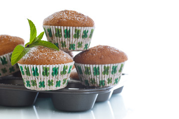 sweet baked muffins with jam inside