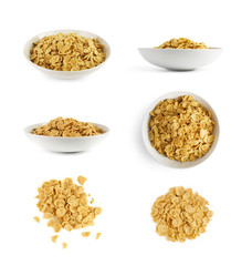 Corn flakes isolated in a plate