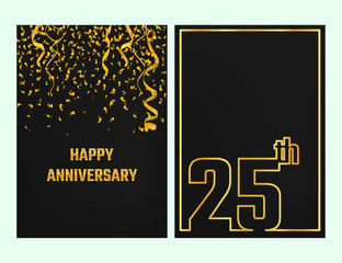 Anniversary Outline card gold