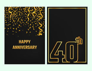 Anniversary Outline card gold
