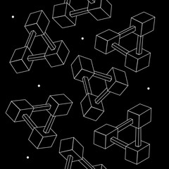 Pattern geometric seamless simple monochrome minimalistic pattern of impossible shapes, rectangles - 116380637