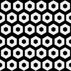 Abstract minimalistic black and white pattern hexagon