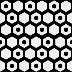 Abstract minimalistic black and white pattern hexagon