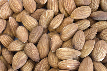 This is a photograph of a pile of Almonds