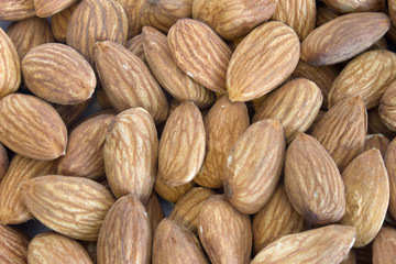 This is a photograph of a pile of Almonds