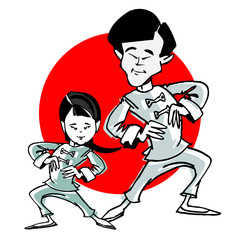 cartoon of taichi or martial art school