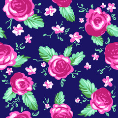 Painted roses ornament