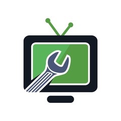 Service Tv logo design vector