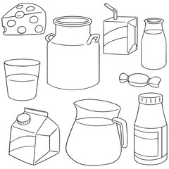 vector set of milk product