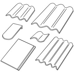 vector set of roof tile