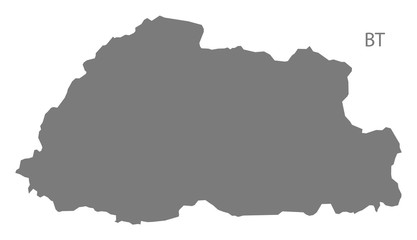 Bhutan Map grey