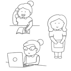 vector set of secretary