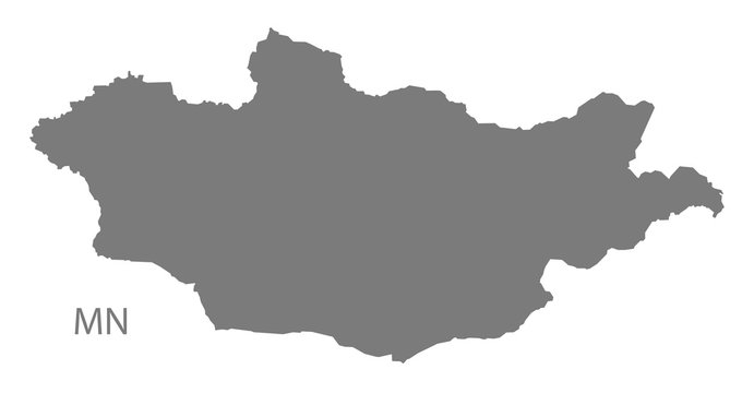 Mongolia Map grey