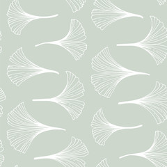 Seamless pattern with ginkgo leaves