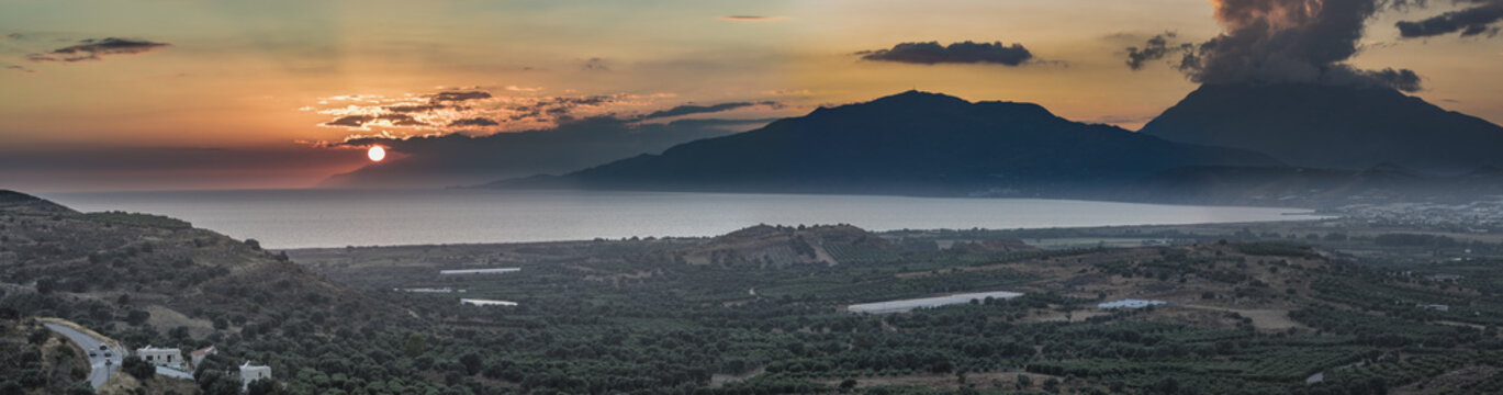 Sunset at Messara plain