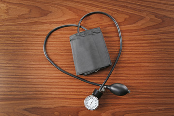 Tonometer on wooden table