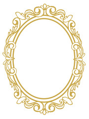 golden frame with ornaments in gold for pictures or mirror