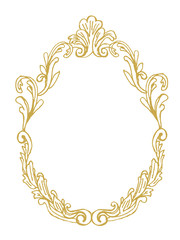 golden frame with ornaments in gold for pictures or mirror