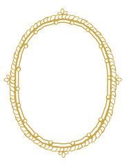 golden frame with ornaments in gold for pictures or mirror