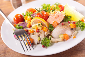 fish with vegetable