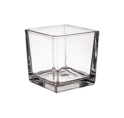 Clear glass vase isolated on a white background