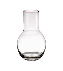 Clear glass vase isolated on a white background