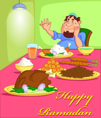 Eid celebration cartoon