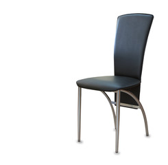 Fototapeta premium The office chair from black leather. Isolated