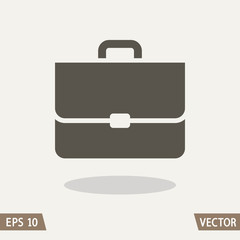 Briefcase flat icon isolated on light background. Vector illustration for web and commercial use.