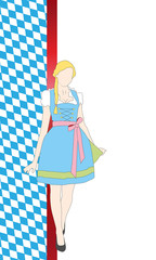 Banner zum Oktoberfest (Hochformat in Rot)