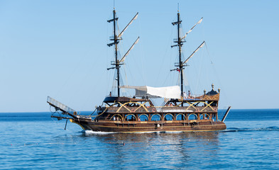 Wooden sailing ship
