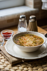 Traditional turkish chicken broth soup