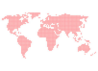 Fototapeta na wymiar Weltkarte rote Punkte