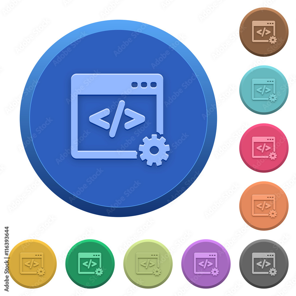 Poster embossed web development buttons