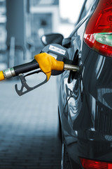 Car refueling on a petrol station