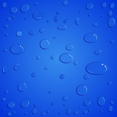water drops on a blue background
