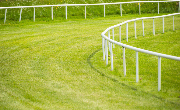 railing turn on horse race track