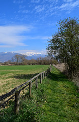 Fototapeta na wymiar Rieti (Italy) - Natural Reserve of lakes Lungo and Ripasottile, with Terminillo mountain