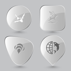 bats, deer, bee, globe and shamoo.