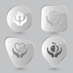 economy in hands, protection world, love in hands, apple in hand