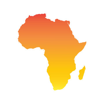 recommend clip art: Africa map. Colorful orange vector illustration