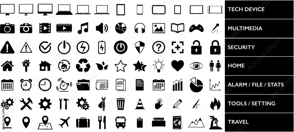 Sticker web icons set