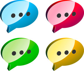 Colorful bubble chat icon illustration