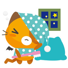 ネコとーく。デビル+パジャマ