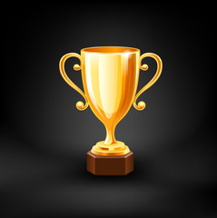 Gold Trophy Cup. Vector