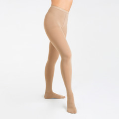 Female legs in tights on white background
