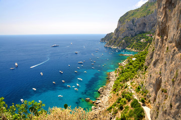 Coastal rocks of Capri island - Italy, Europe