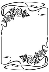 Elegant frame with roses. Design element for advertisements, logo, banners, labels, prints, posters, web, presentation, invitations, weddings, greeting cards, albums. Vector clip art.