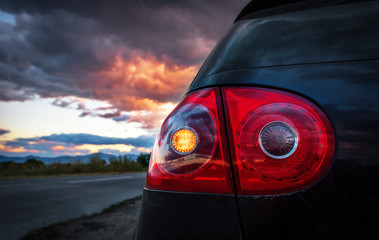 Taillight on a modern car.