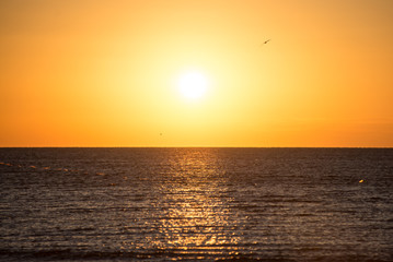 Obraz premium Sunrise in the sea with soft wave